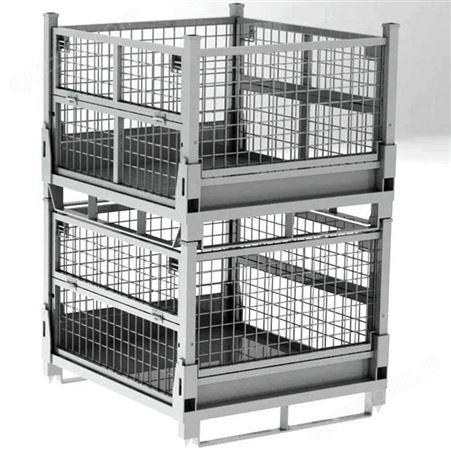 周转箱 折叠式仓储笼 可堆垛铁笼 定制铁框 移动式金属网格箱