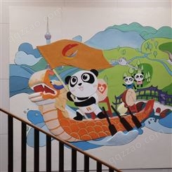 成都墙体彩绘公司 手工绘画支持定制 幼儿园餐厅社区墙绘