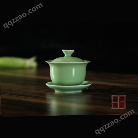 游子凝香 龙泉青瓷 弟窑梅子青 红叶 整套功夫茶具 盖碗 公道 六君子瓷茶具