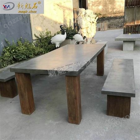 GRC桌面定制 防污耐用清水混凝土桌子加工 北欧简约深灰水泥餐桌