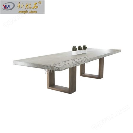 清水混凝土创意桌子定制 北欧设计师户外园林水泥预制桌椅组合