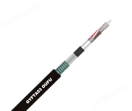 欧孚GYFTA53光缆 非金属加强芯A护套纵包钢带铠装PE护套光缆GYFTA53