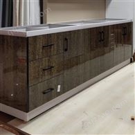 铝合金材质家具门板定做 铝唯衣橱柜门板蜂窝板 仿白橡木浴室柜