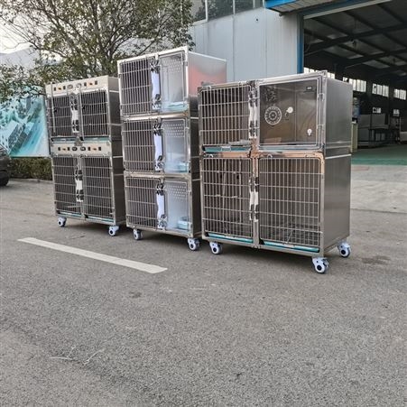 不锈钢高档宠物猫笼三层狗笼寄养笼展示笼生产供应