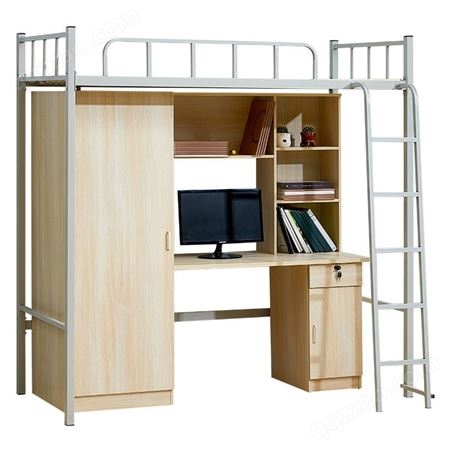 宿舍下桌公寓床铁艺家用单人多功能床柜一体组合床高架床衣柜