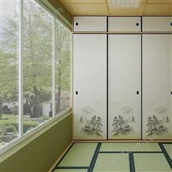 天然环保无污染生产厂家整屋家具设计榻榻米日式料理店衣柜格子推拉移门