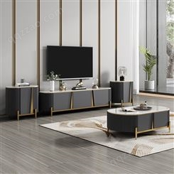 搏德森电视柜轻奢客厅2021年新款美式电视背景墙柜现代岩板地柜厂家