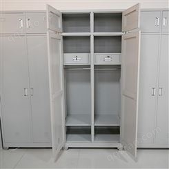 更衣柜生产厂家 物品柜制式 钢制两门物品柜加顶