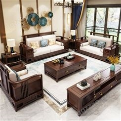 广西中式进口实木沙发组合 简约现代大户型家具精选 客厅别墅样板房沙发定制